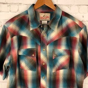 Wrangler Vintage Cowboy Patriot Button Up Men's Sz XL
